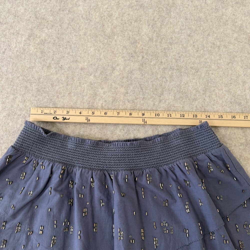 Vintage American Eagle Beaded Mini Skirt Blue Boho Y2K Festival M - Picture 3 of 8